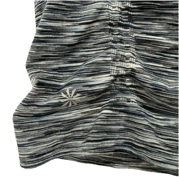 Athleta Womens XL Black White Gray Stripe Yoga Full Zip Fitted Hoodie Jacket - Picture 5 of 6